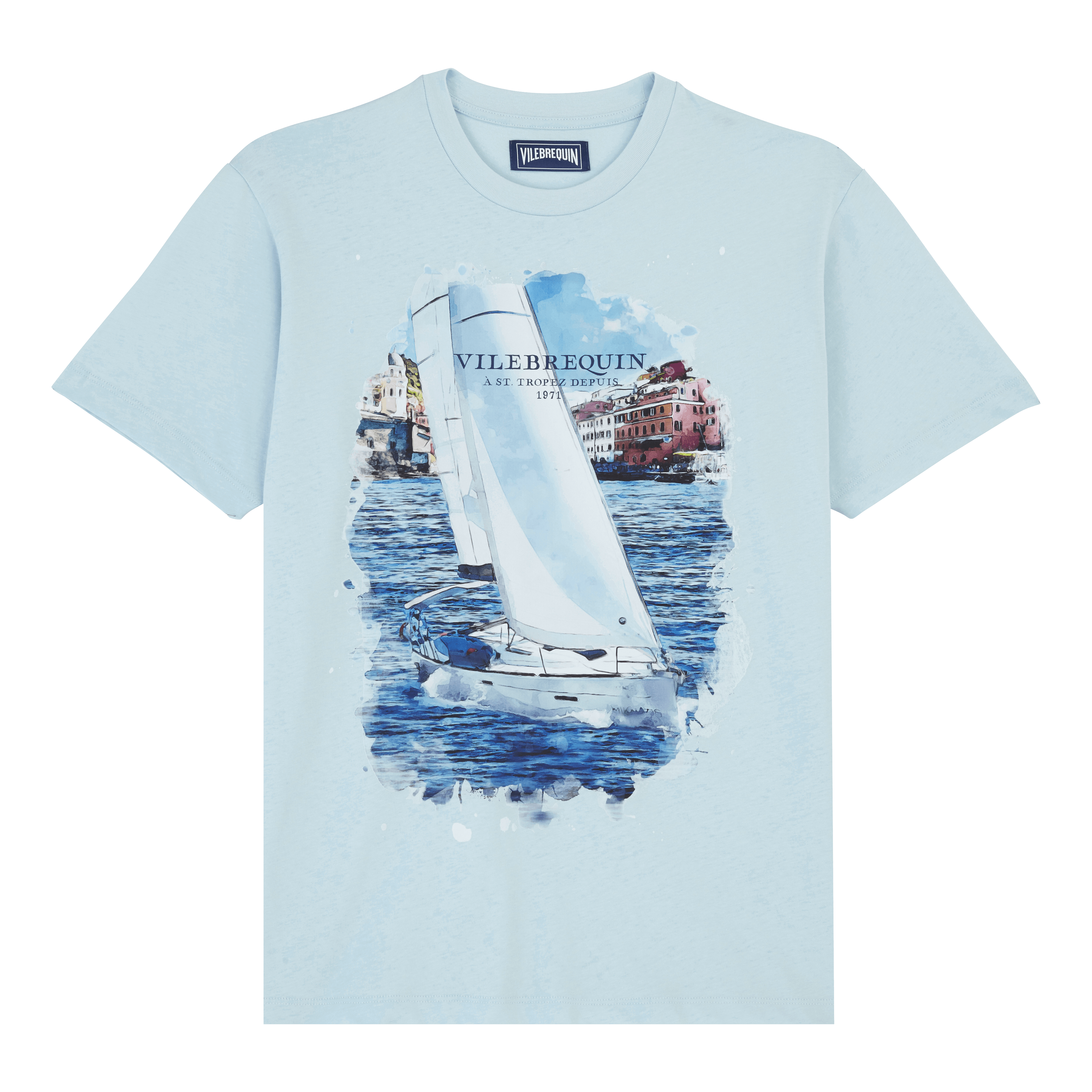 T-Shirt en Coton Homme White Sailing Boat