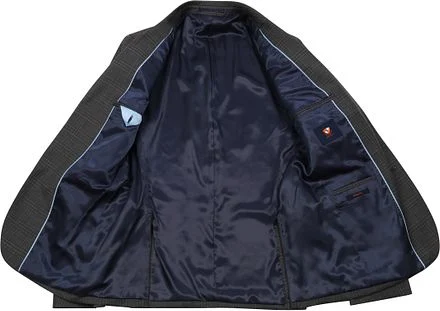 Suitable Kostuum Toulon Wol Check Grijs Bruin SPE223028TO36ST-940 kopen