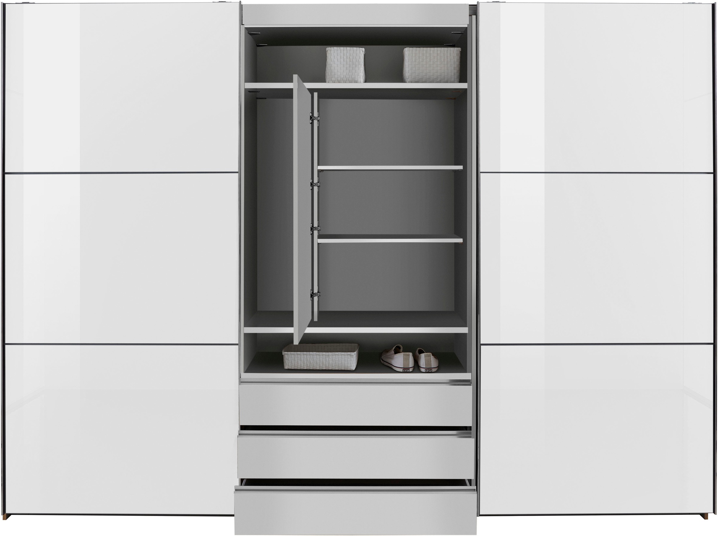 Wimex Schwebetürenschrank »Magic by fresh to go« tolles EXTRA: mit drehbarem TV-Element, Fronten aus Glas