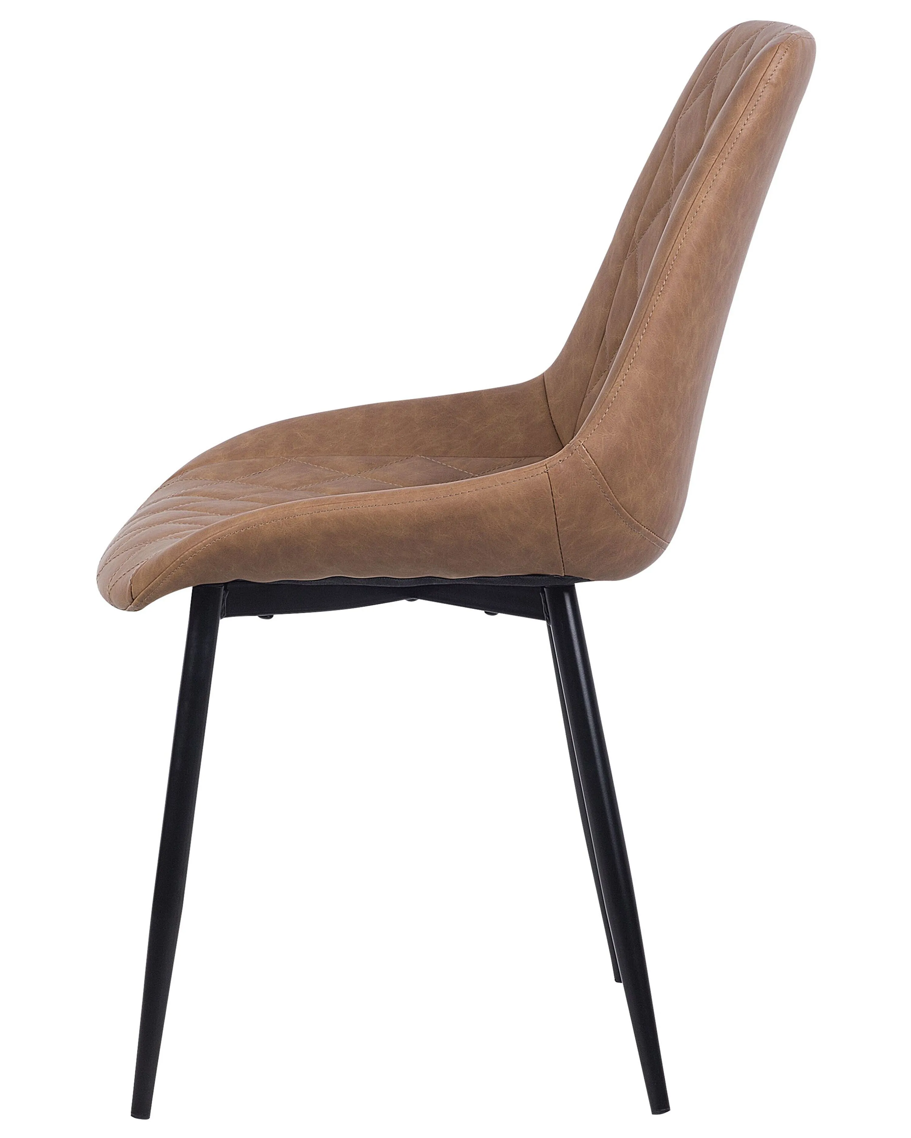 Set van 2 eetkamerstoelen MARIBEL Kunstleer Goudbruin