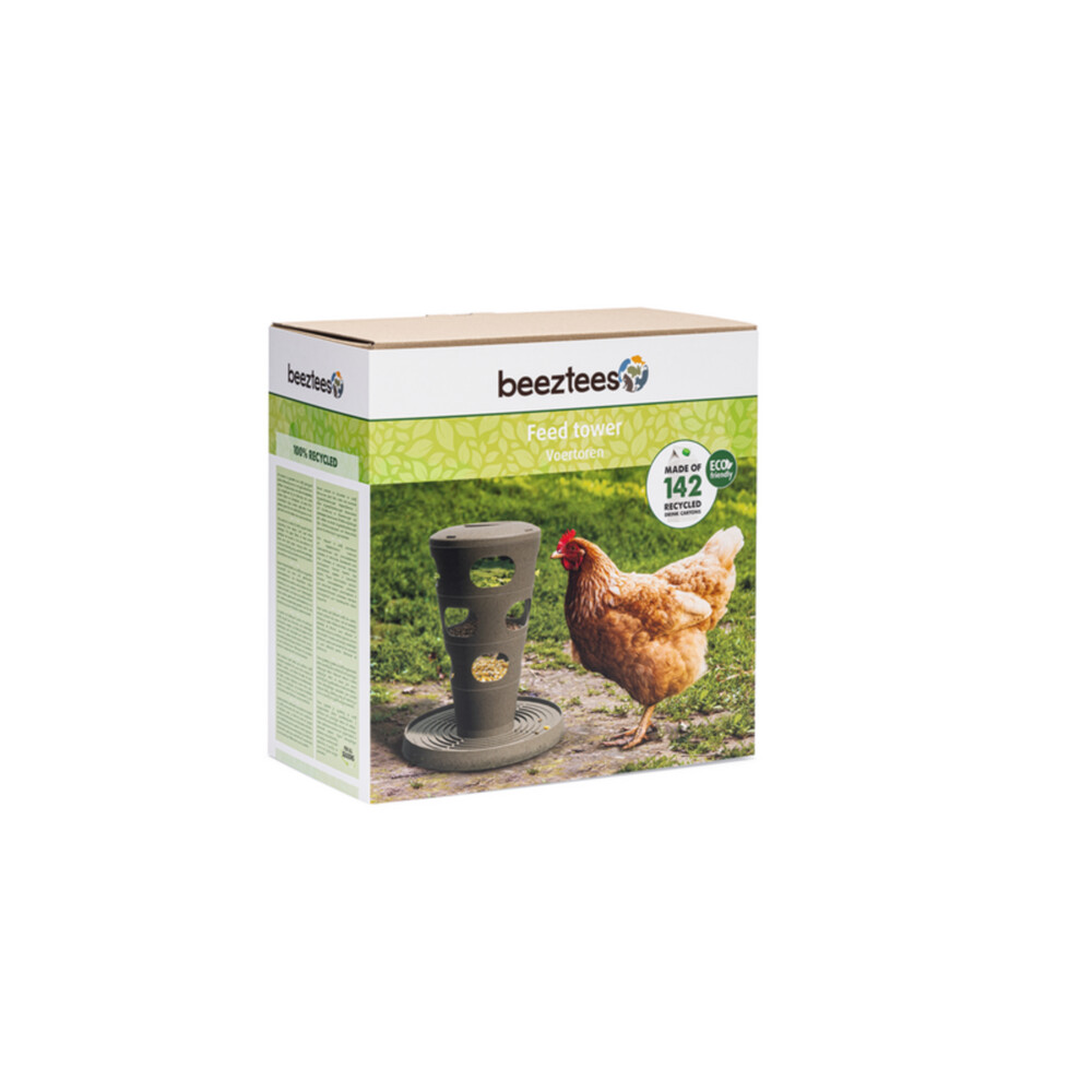 Beeztees Voertoren voor Kippen Grijs30 cm