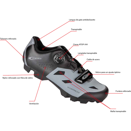 Zapatilla Mtb Mountracer Ges Gris/negra T/41
