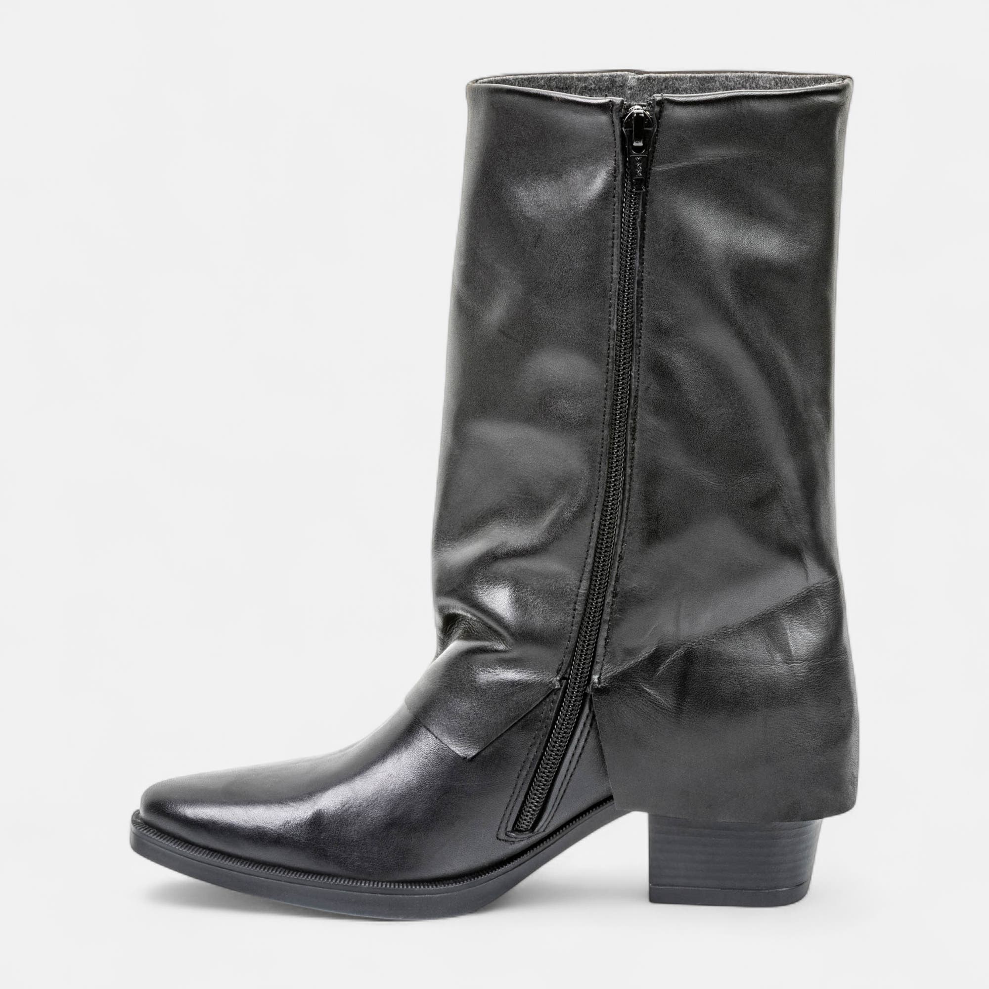 Bottines à talon Femme en cuir noir