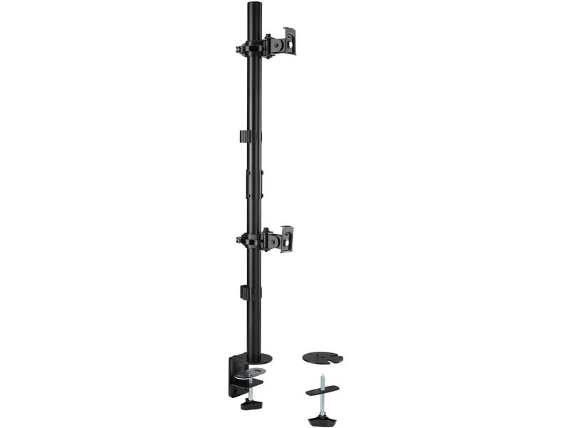 Kensington Vertikaler Dual Monitorarm bis 9 kg – Schwarz Tischhalterung für zwei Monitore in vertikaler Anordnung