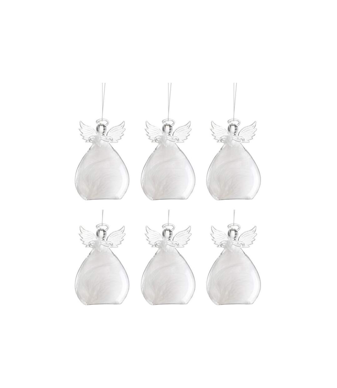 Paris Prix - Lot De 6 Sujets De Noël ange 11cm Transparent