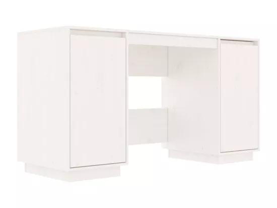 Bureau blanc 140x50x75 cm bois massif de pin