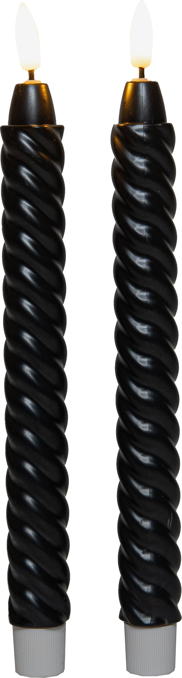 Anna's Collection LED dinerkaars Swirl zwart D 1,5 H 24 cm 2 stuks