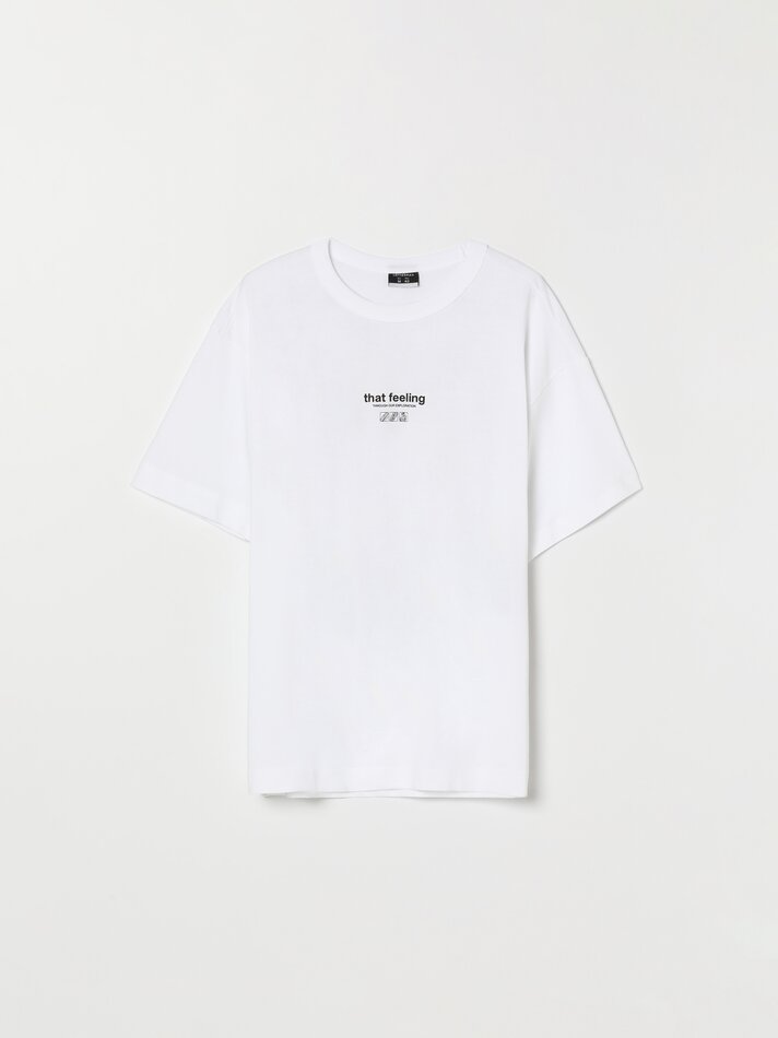 Camiseta estampada com estampa maxi - Branca