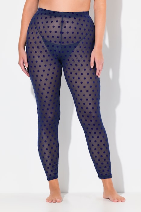 Strumpf-Leggings, Mesh, Flock-Punkte