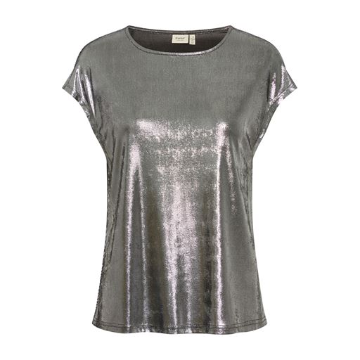 Fransa Franny T-shirt, Gun Metal Mix, XXL