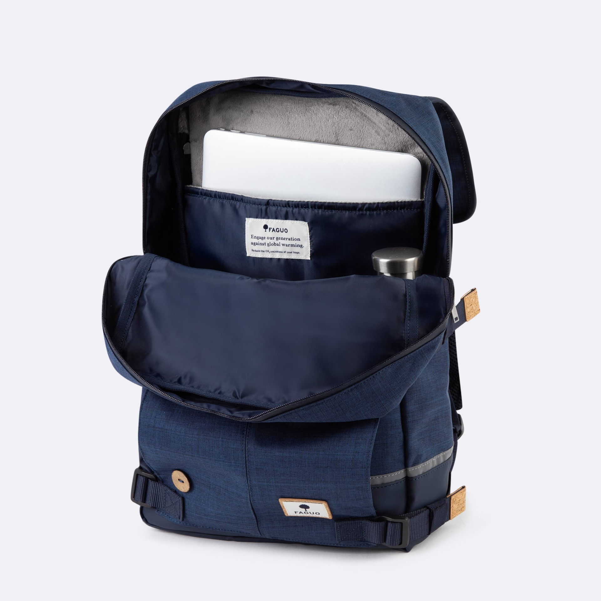 Sac à dos marine végan en polyester recyclé - modèle Commuter