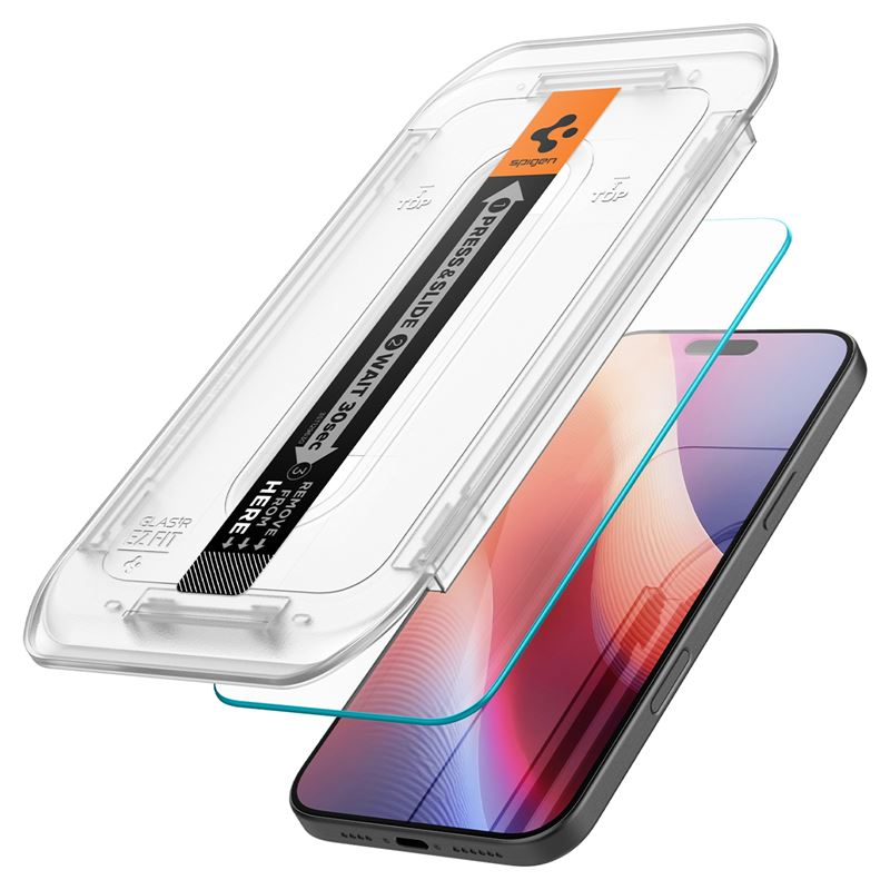 (2er Set) iPhone 16 Pro Glas Tr EZ Fit Panzer Glas Case Friendly mit Rahmen   Montagerahmen (AGL07928)