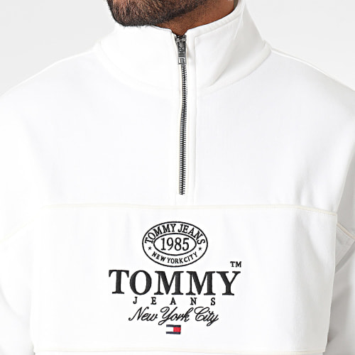 Sweat Col Montant Zippé Relax Luxe Athletic 7800 Blanc