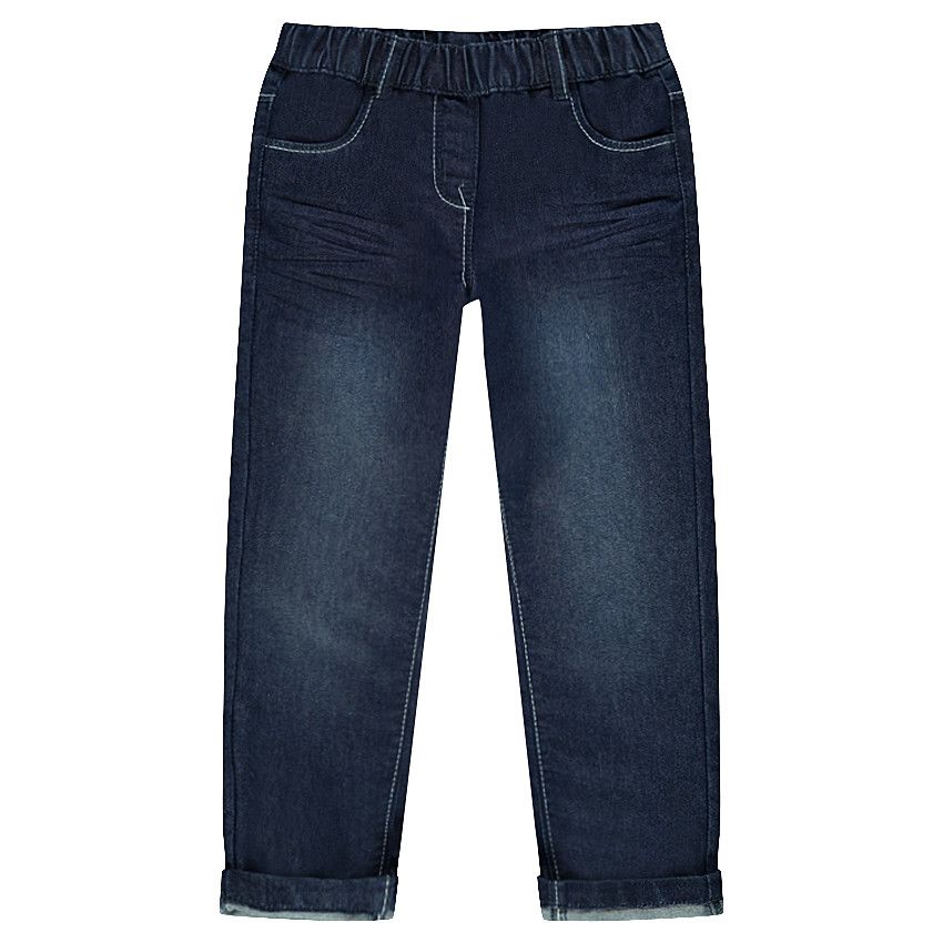 Jeans loose à taille élastiquée - Bleu stone