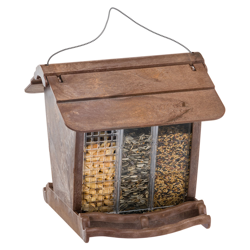 Mangeoire d'extérieur pour oiseaux jok 1, abri pour oiseaux sauvages, adaptée pour nourriture graines petites noisettes