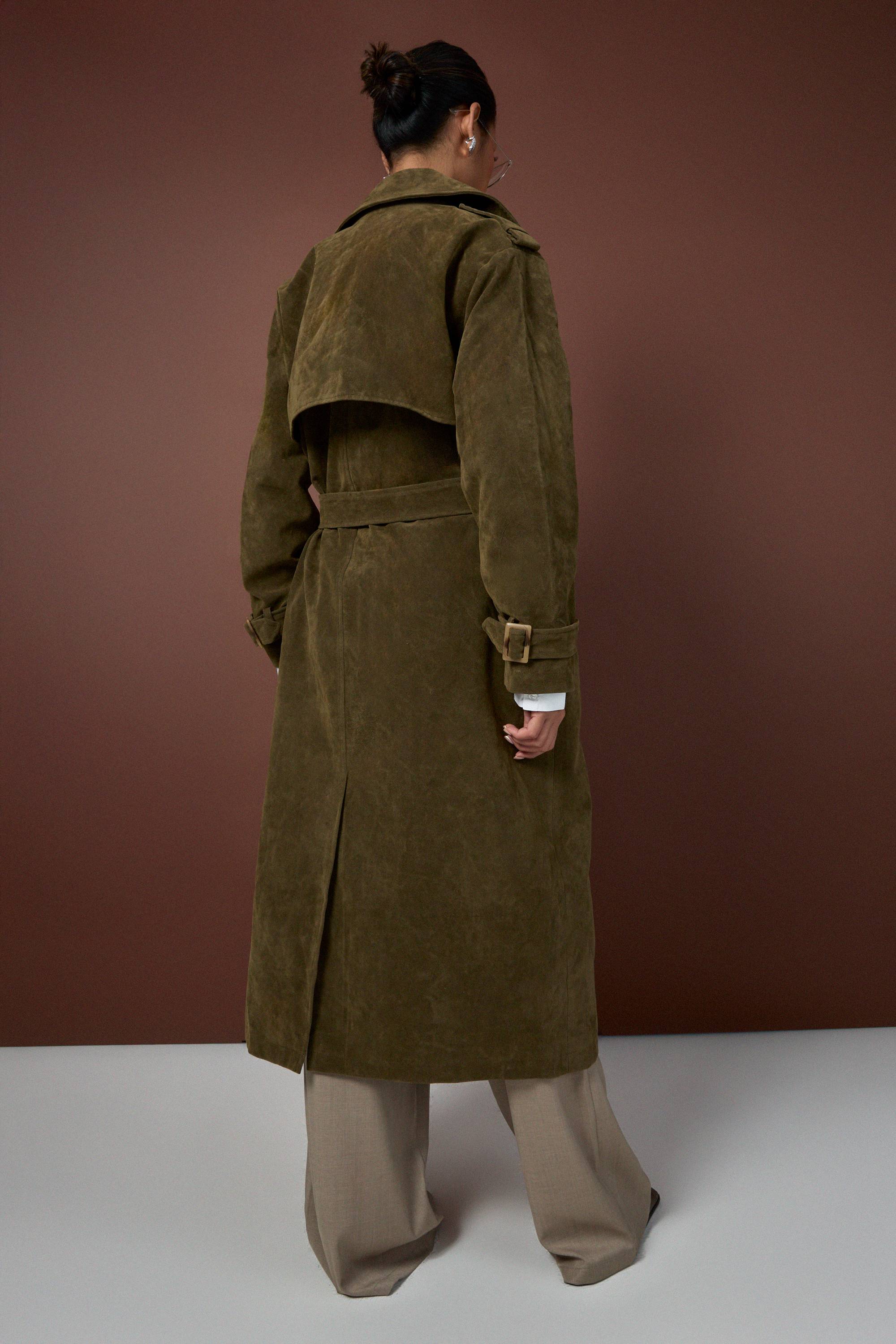 boohoo Trench-coat en suède synthétique