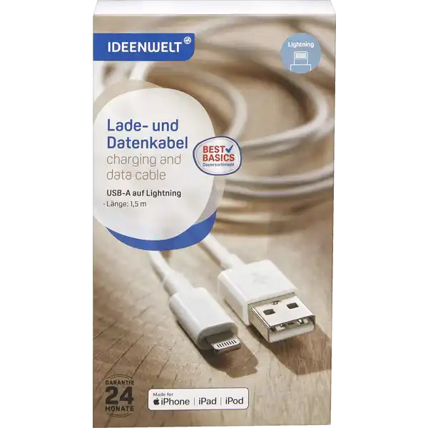 Lade- & Datenkabel USB-A auf Lightning, weiß