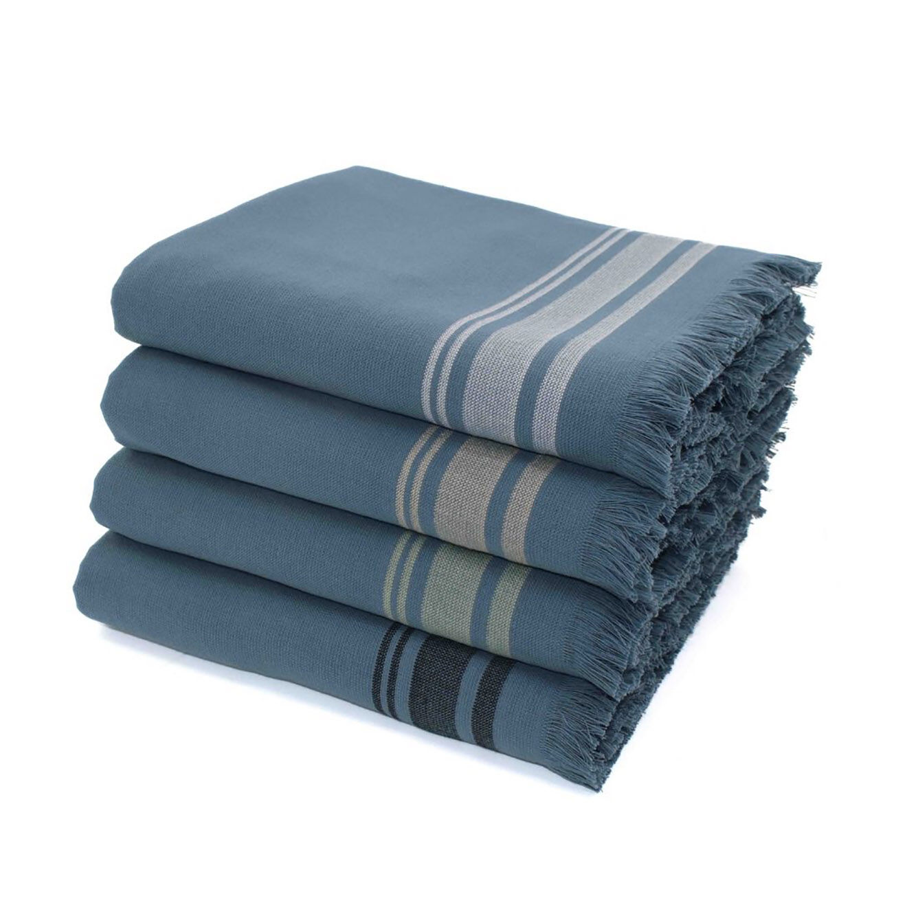 Febronie Fouta éponge Faro bleue - 100x180 cm