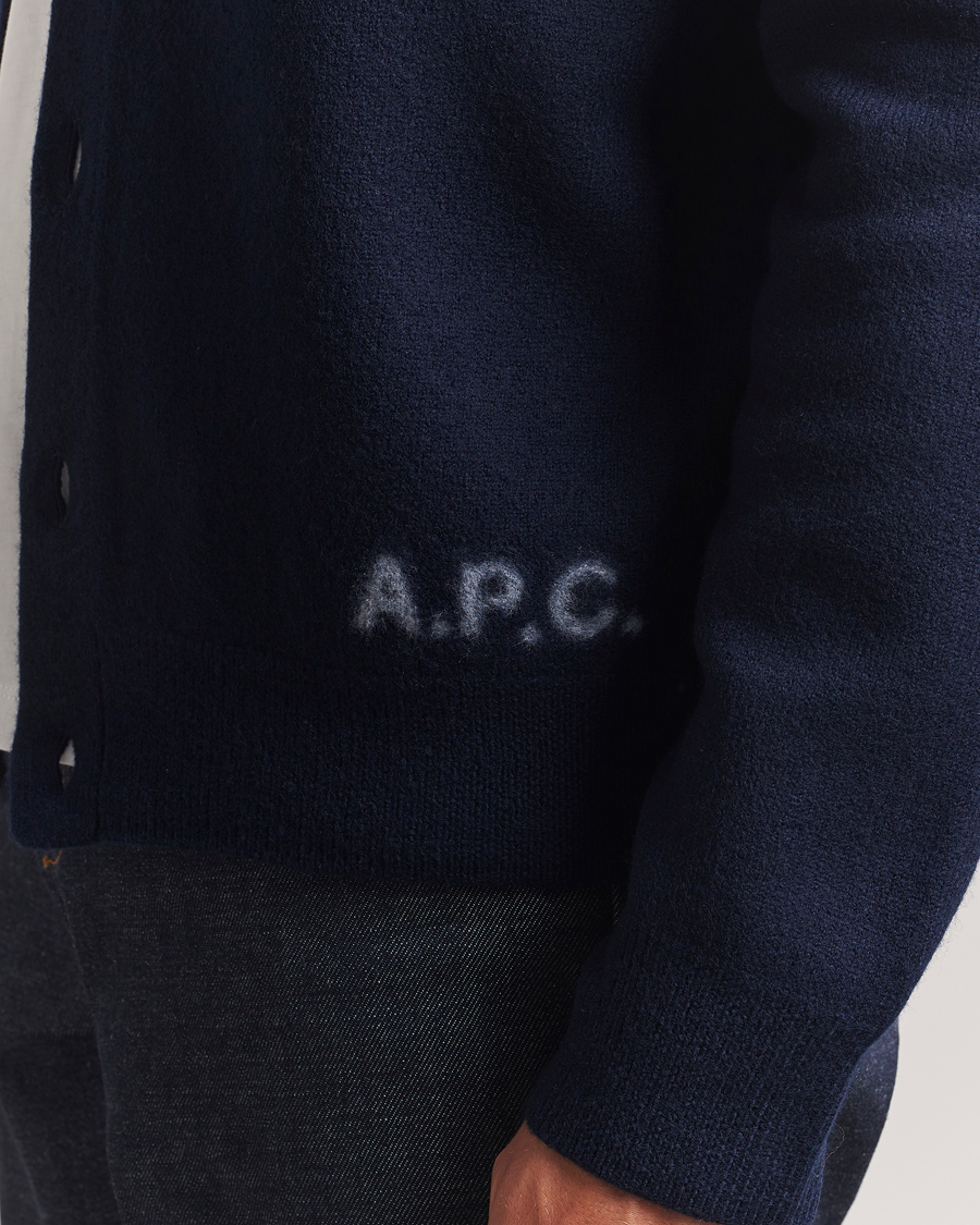 A.P.C. Kenny Wool Knitted Cardigan Dark Navy