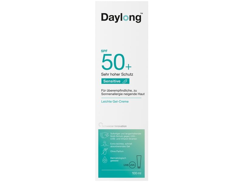 DAYLONG Sonnengel Sensitive Gel-Creme SPF 50  100 ml Sonnenschutz für empfindliche Haut