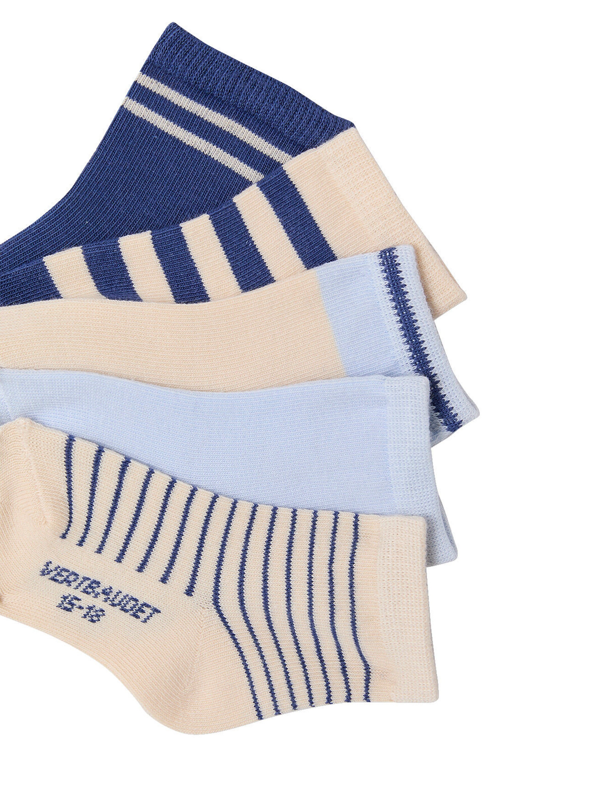 Vertbaudet 5er-Pack gestreifte Baby Socken BASIC blau
