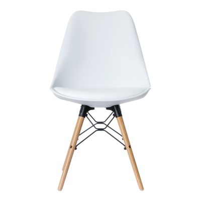 Chaise DOGEWOOD - Pieds bois hêtre - blanc - pack de 2