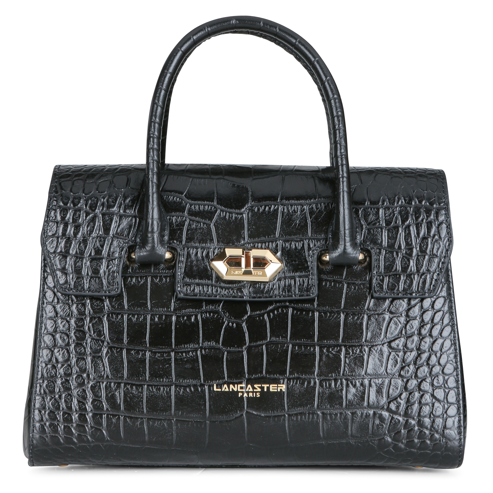EXO - Sac cabas en cuir embossé croco | Noir