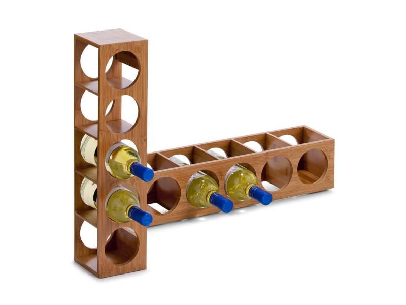 Zeller Present Weinregal Stapelbar für 5 Flaschen, Braun Stapelbares Weinregal