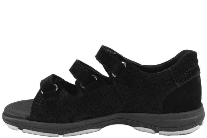 NEW FEET SORT PRÆGET SKIND SANDAL