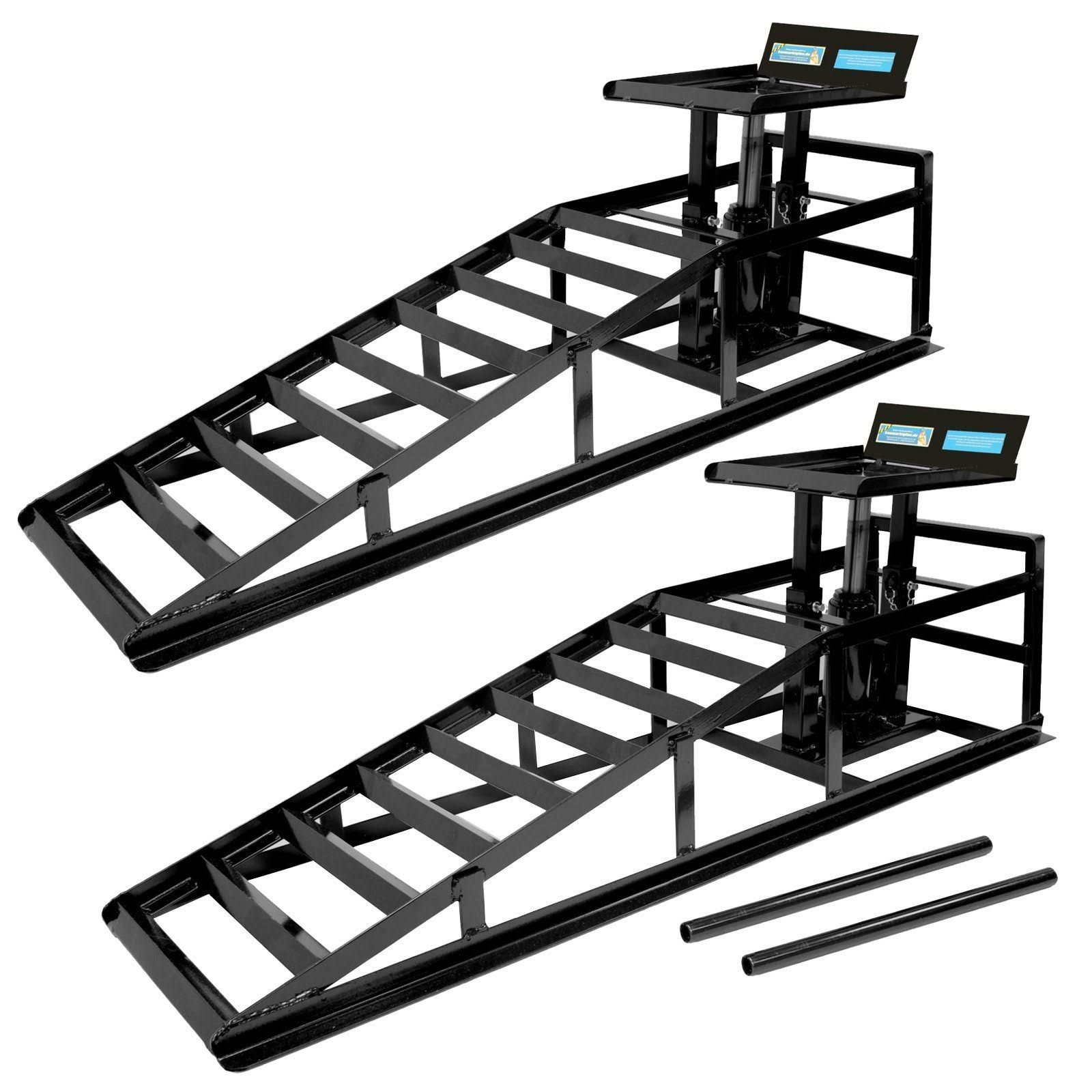 baumarktplus 2x hydraulischer Auffahrbock Auffahrrampe Pkw KfZ Wagenheber höhenverstellbar