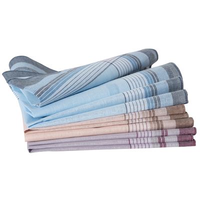 Mouchoirs tissu motif quadrillage - lot de 12 ou 24