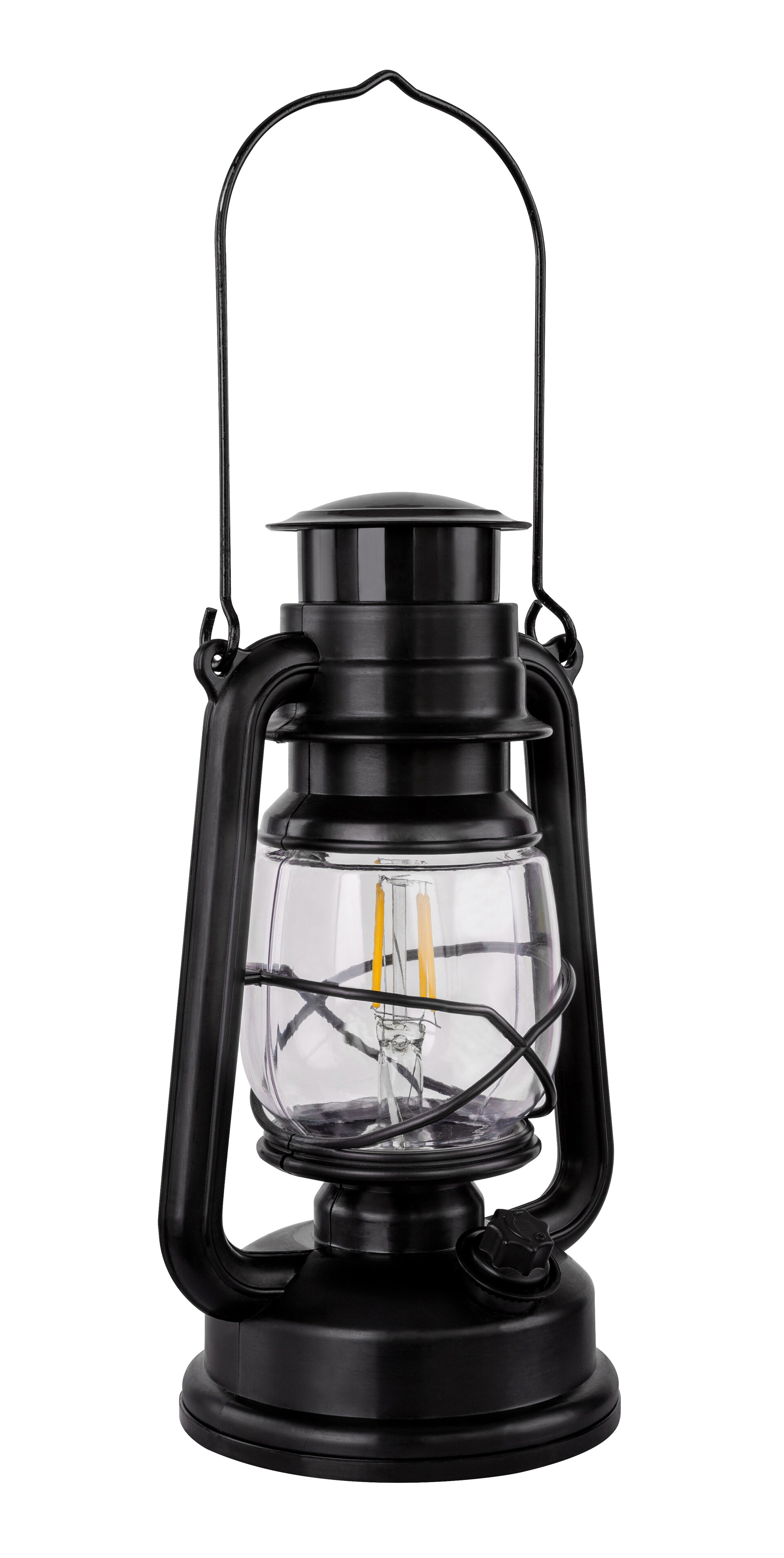 GLOBO LED Dekoleuchte Laterne Certaldo Schwarz 15,5x11,5cm H35,5cm