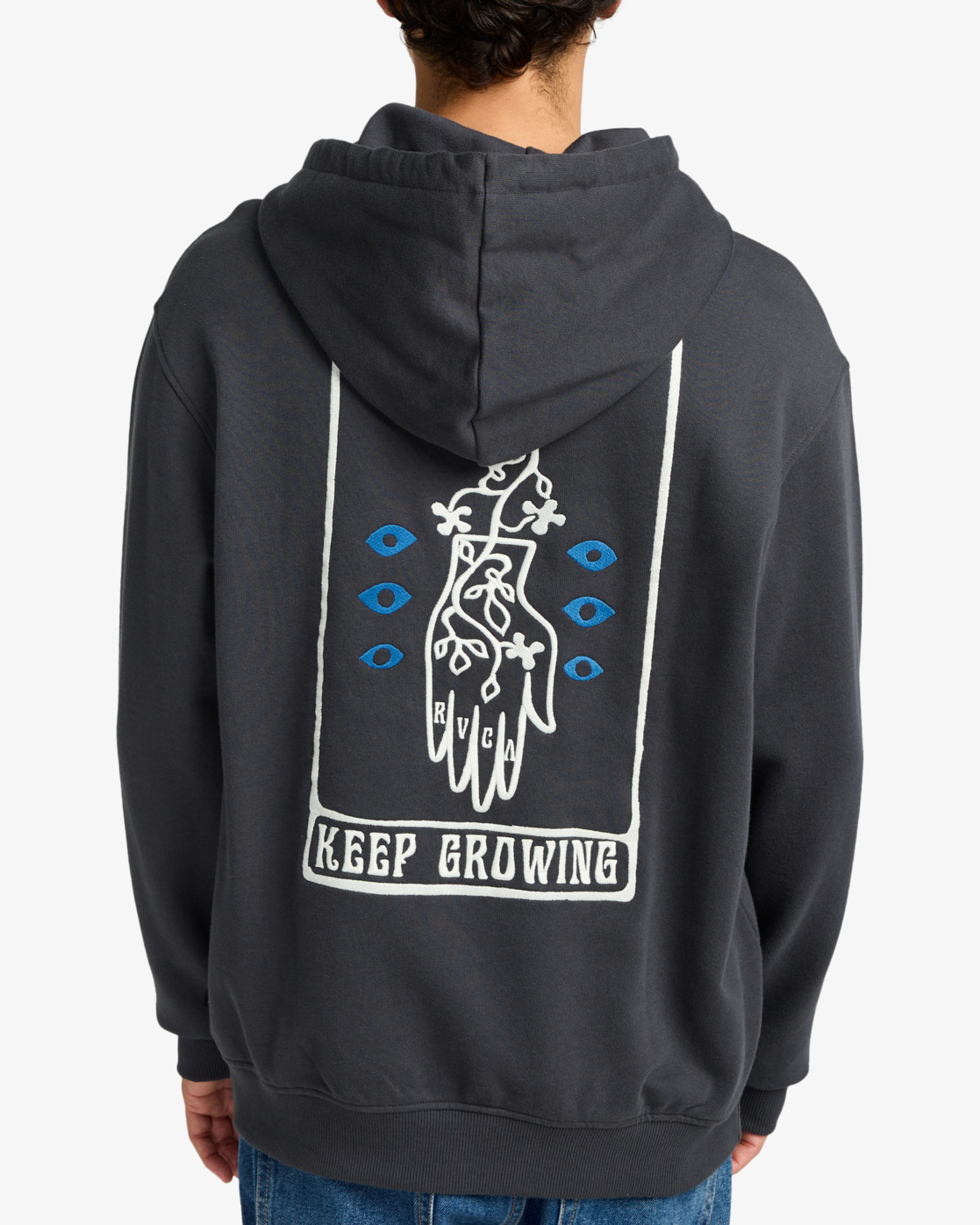 Rvca Keep Growing Hoodie Garage Blue