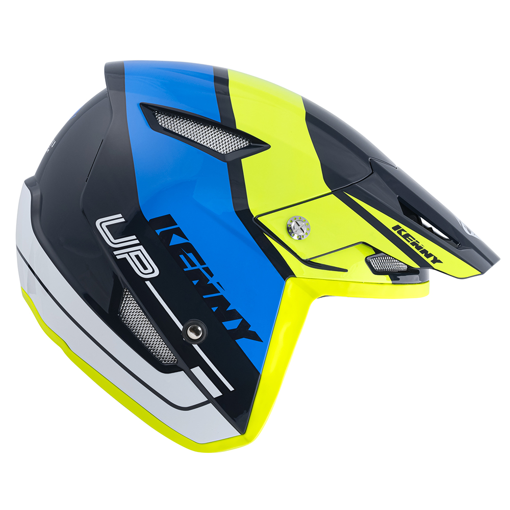 Kenny - Casque Trial Up Graphic - 2022 Noir / Bleu / Jaune fluo