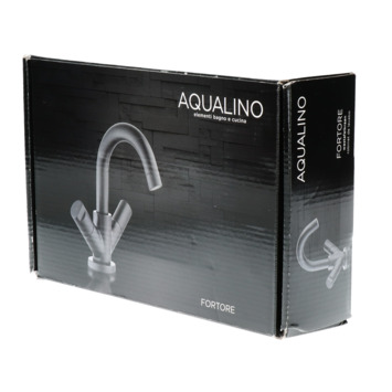 Aqualino Fortore 2-knops wastafelkraan met waste Zwart