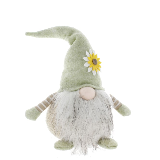 Wichtel sitzend - groß - mint/weiß - ca. 25 x 14 x 43 cm