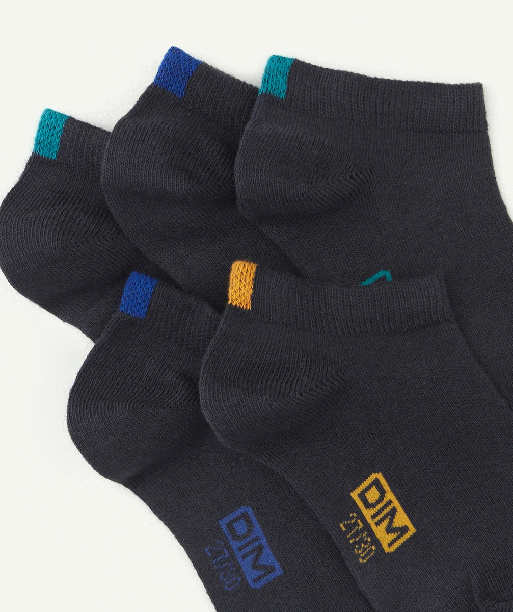 DIMLOT DE 5 PAIRES DE SOCQUETTES BLEU MARINE