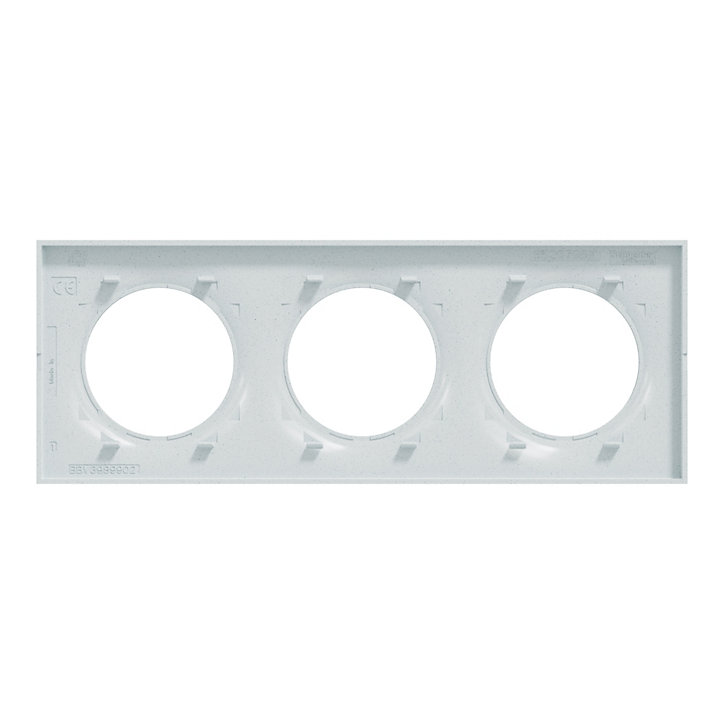 Plaque de finition 3 postes Odace Styl recyclé Schneider Electric blanc
