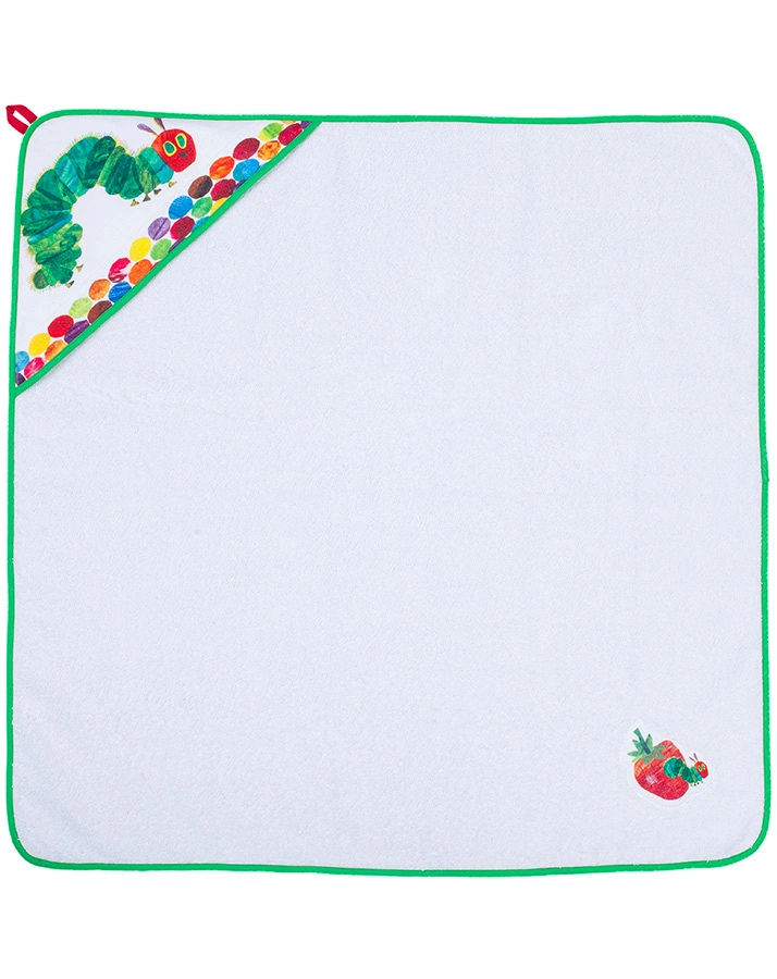 Kapuzenbadetuch RAUPE NIMMERSATT (80x80) in weiß/grün