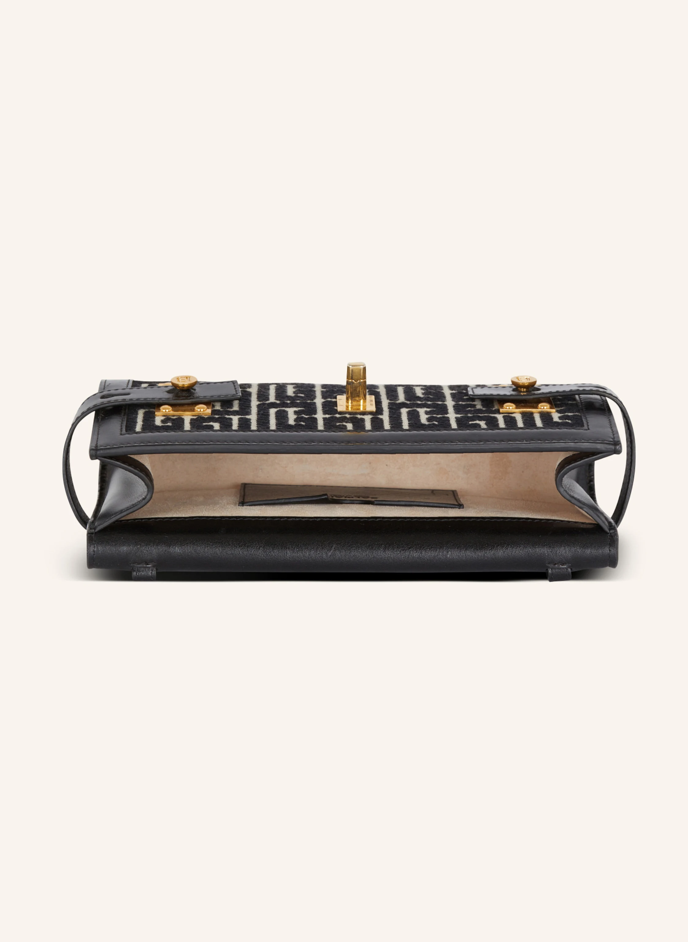 BALMAIN Pochette B-Buzz 23 aus Leder mit Jacquard-Monogramm