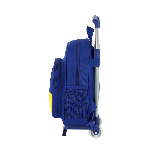 Mochila infantil do segundo uniforme do FC Barcelona, tamanho pequeno, com rodinhas.