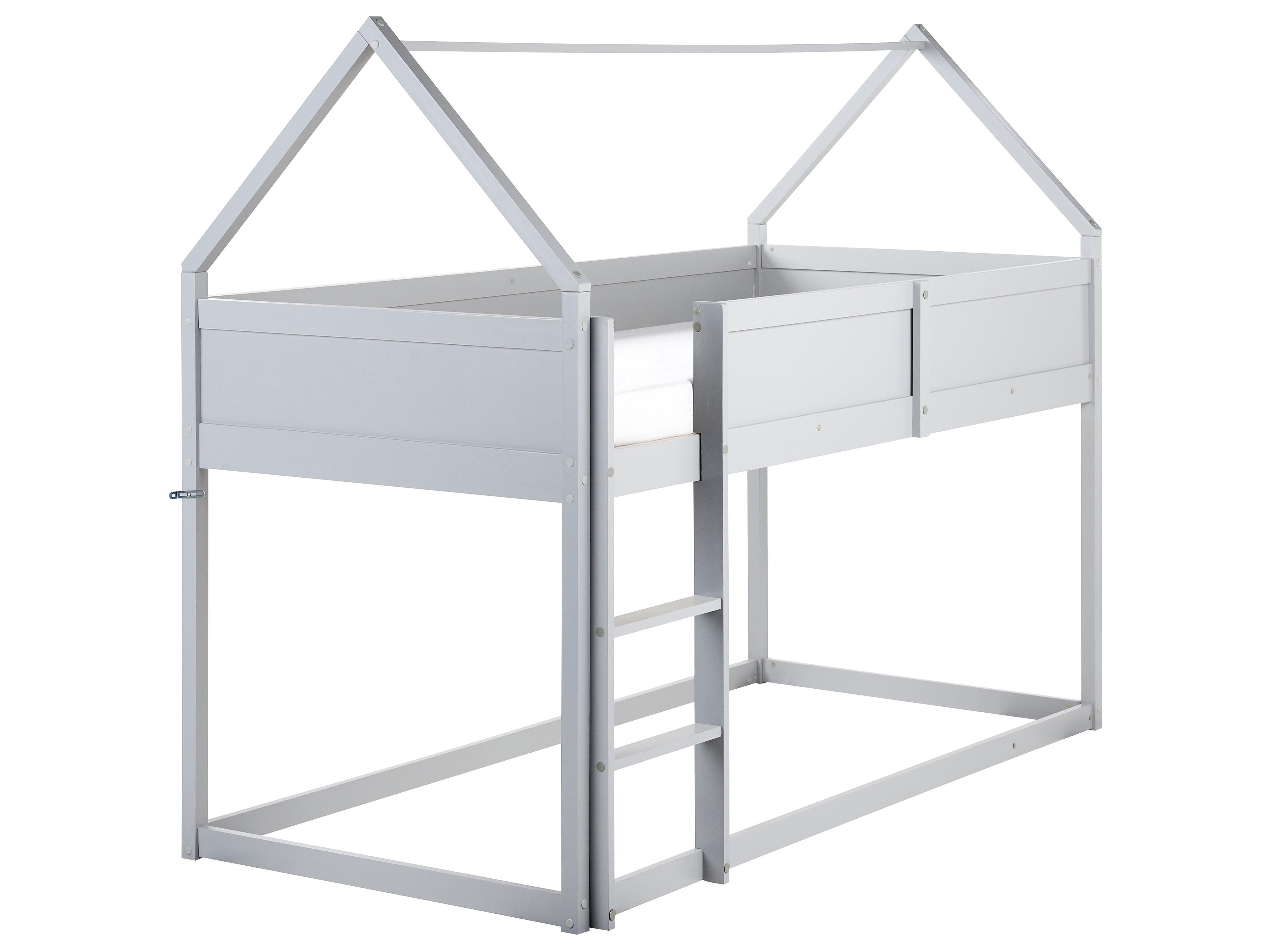 Verhoogd bed Huis Dennenhout DIENNE 90 x 200 cm Grijs