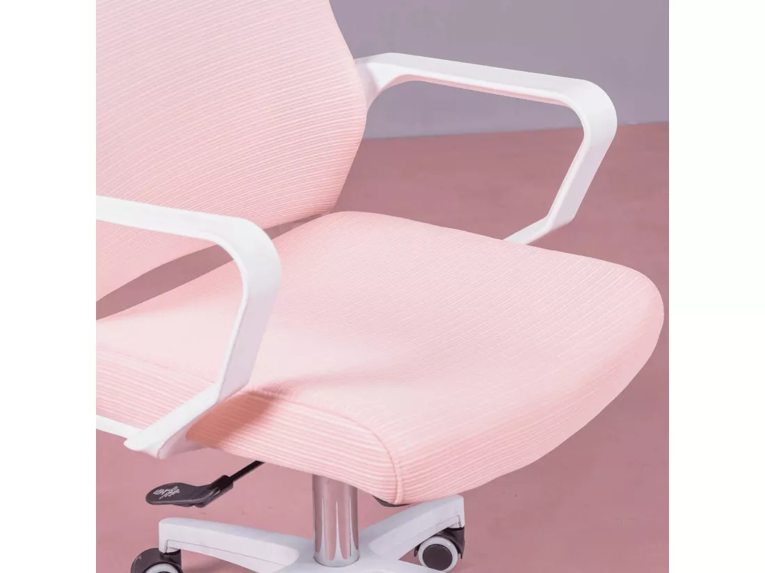 Chaise de bureau ergonomique en mesh respirante et appui-tête réglable - Mesh - Rose