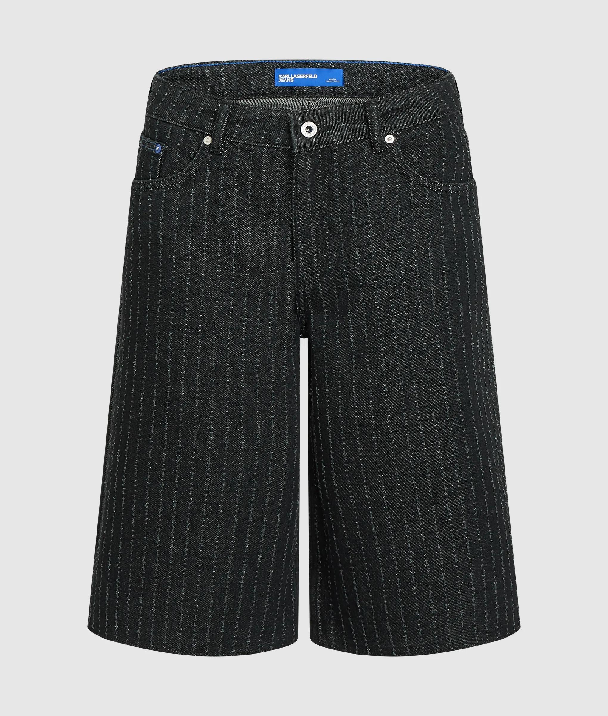 Bermuda korte broek van denim met krijtstreep