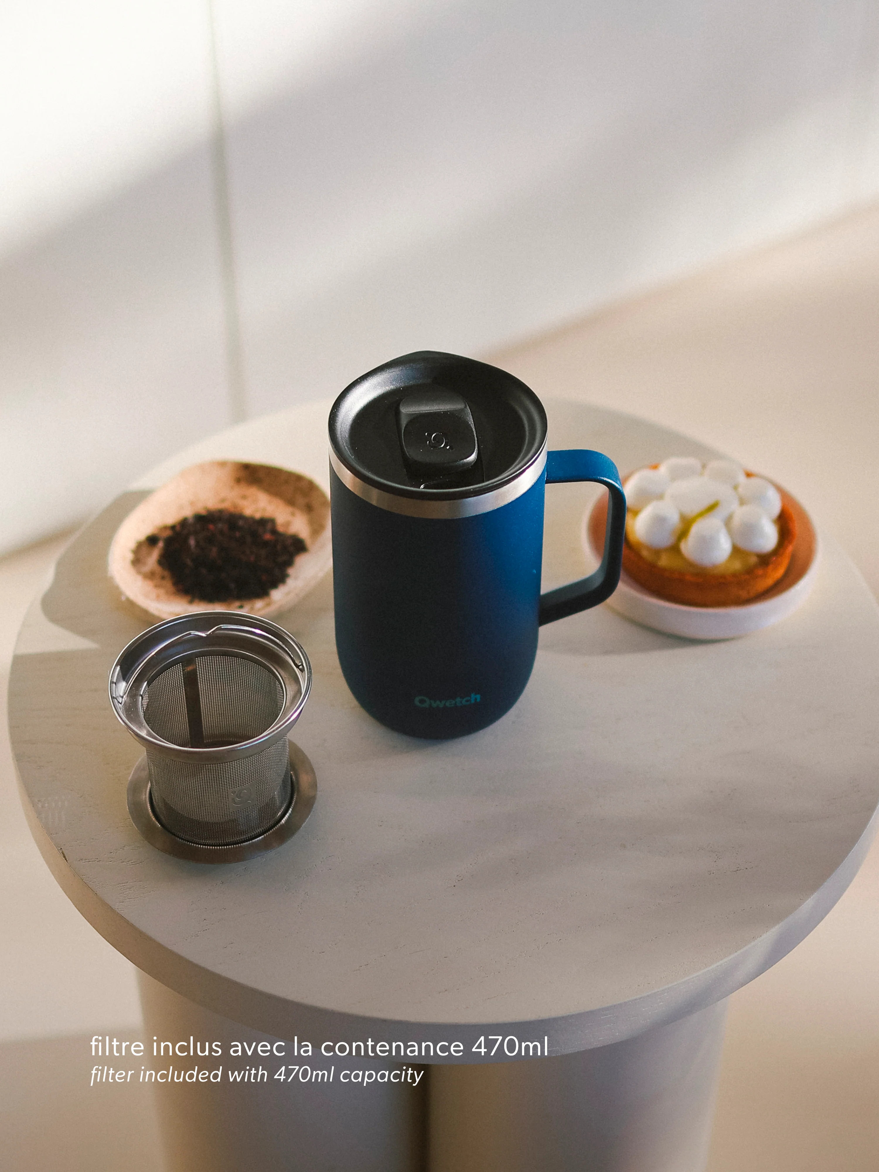 Mug Tisanière isotherme Matt Marine - Qwetch