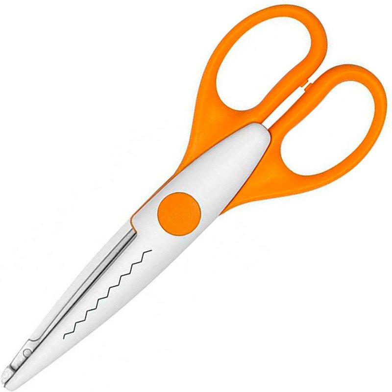 Ciseaux cranteurs, découpe Zig Zag, orange