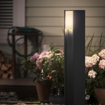 Philips Hue sokkellamp Turaco antraciet - warmwit licht 9W - hoog