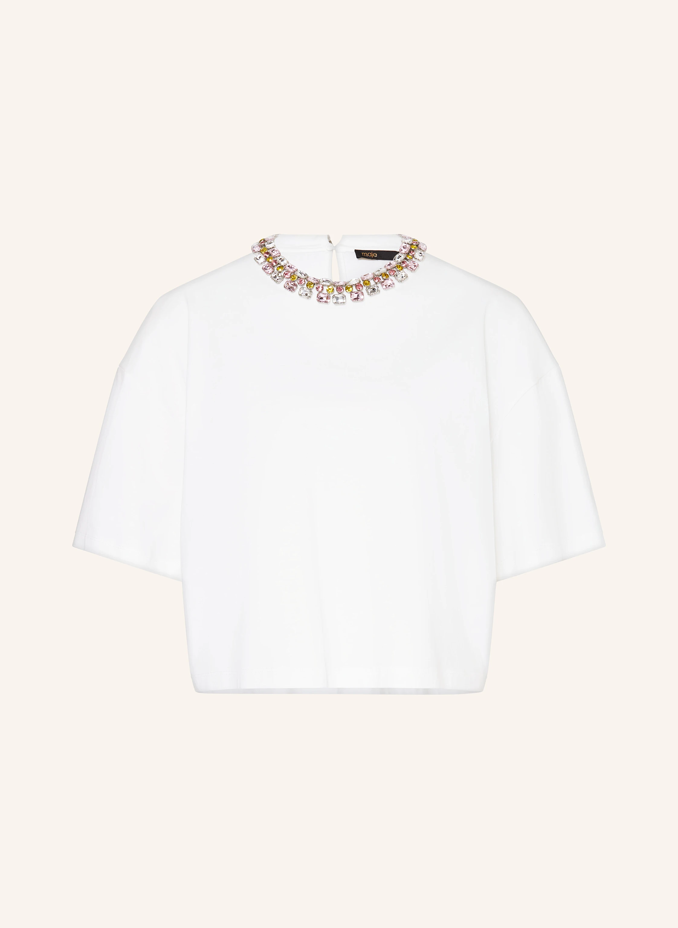 maje T-Shirt mit Schmucksteinen