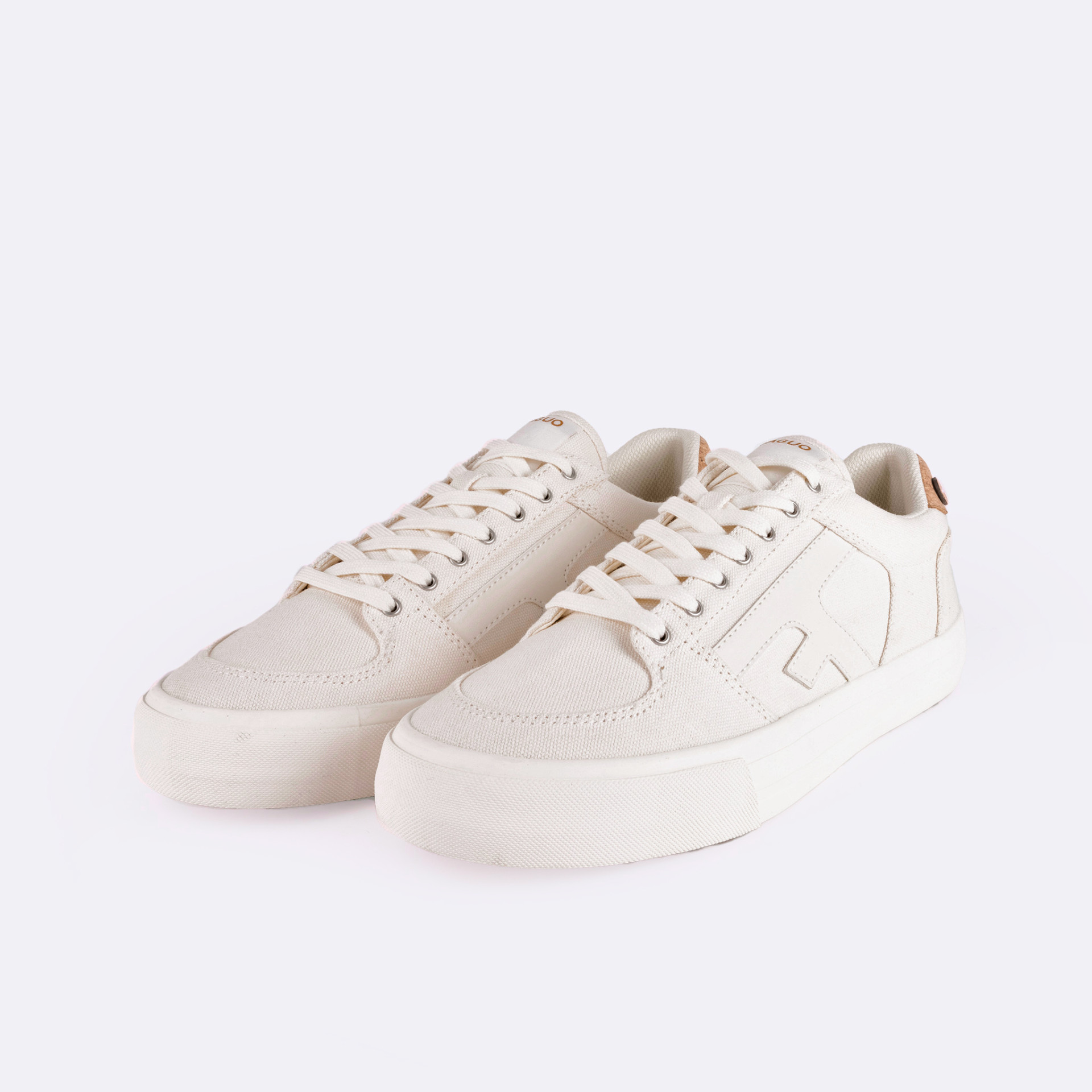 Tennis écrue et blanche vegan Coton recyclé - modèle Walnut