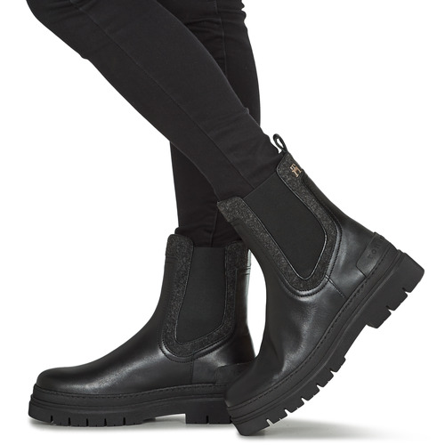 Tommy Hilfiger - FEMININE FELT CHELSEA BOOTIE Negro